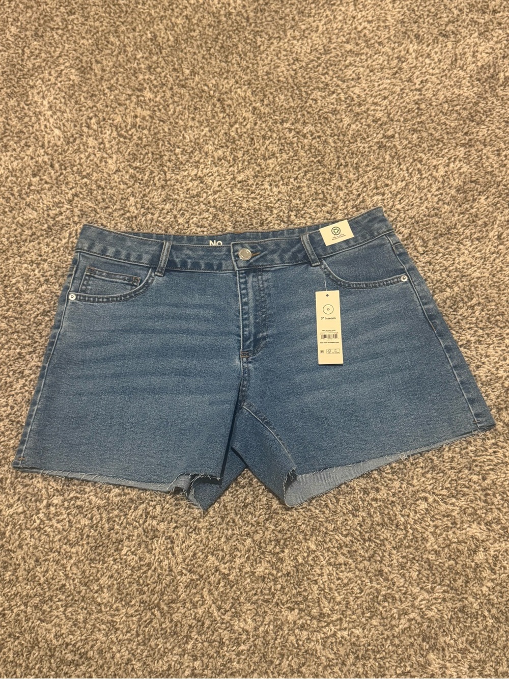 No Boundaries Women’s High Rise Denim Shorts Raw Hem Size 10